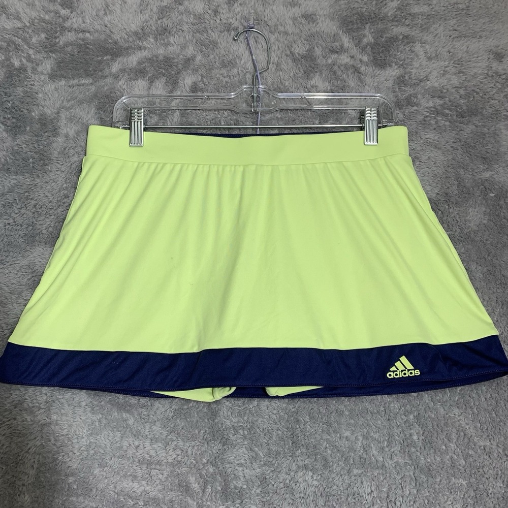 Adidas Skort Womens Medium Lime‎ Green Navy Blue Climalite Athletic Tennis Golf